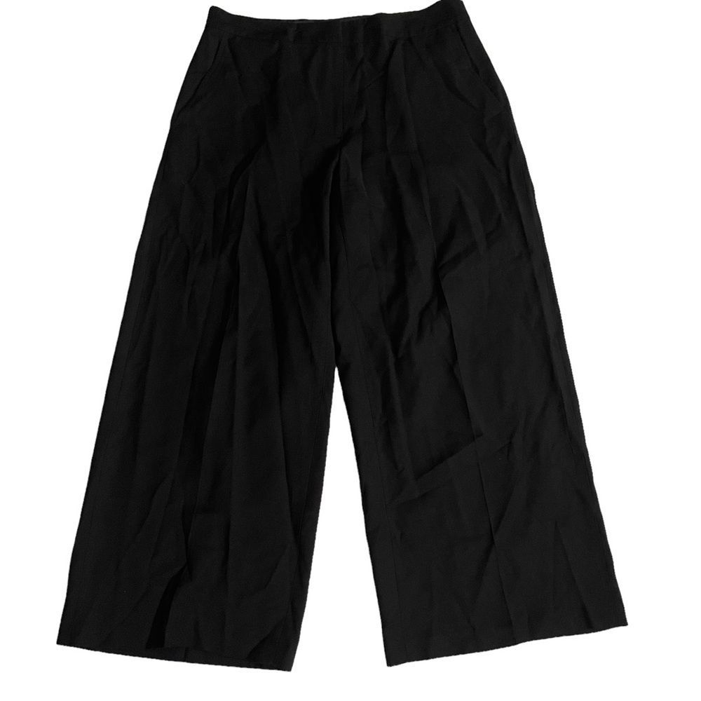 Eileen Fisher High Waist Wide Leg Crop Pants Black Size Medium
